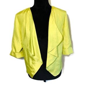 Chaus Open Lapel Silky Jacket in Chartreuse